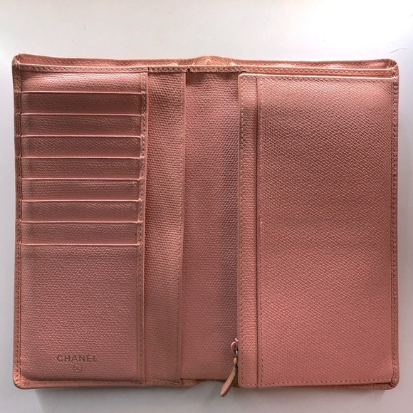 🩷 Chanel CoCo Button Pink Caviar Leather Flap Wallet Long Clutch FULL INCLUSION - Picture 6 of 14